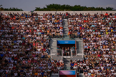 Attendees during Paris Olympics Tennis match
